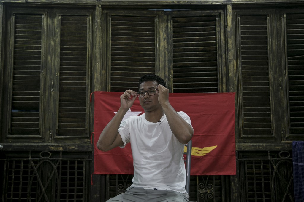 This photo taken on November 9, 2020 shows Sithu Maung, one of the two Muslim candidates from the ruling National League for Democracy (NLD) party, speaking to journalists during an interview at his house in Yangon. (Sai Aung Main / AFP)