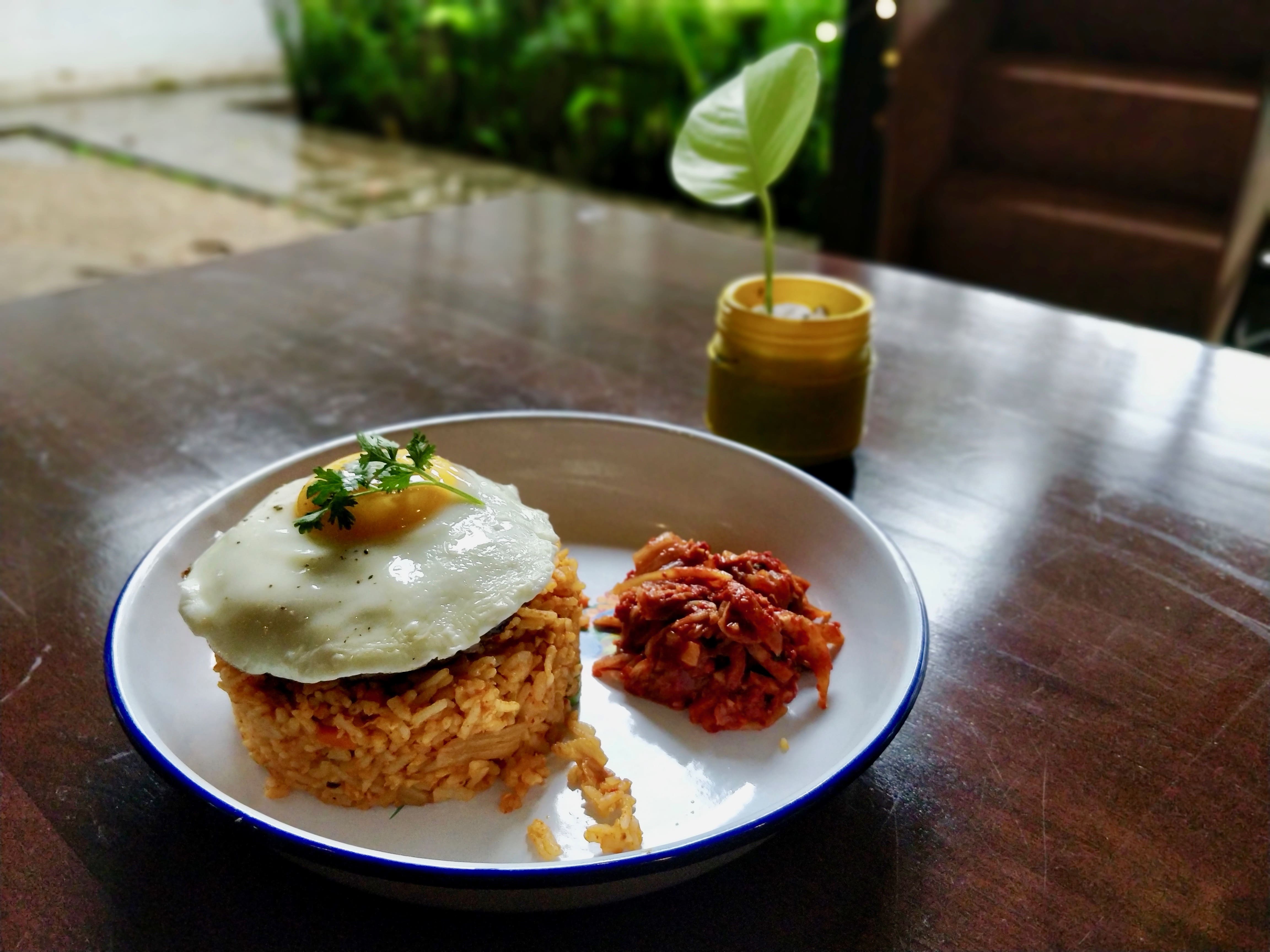 'Loco Moco' is one of the better dishes at Parasol, a restaurant at Yangon's French Institute. (Myanmar Mix)