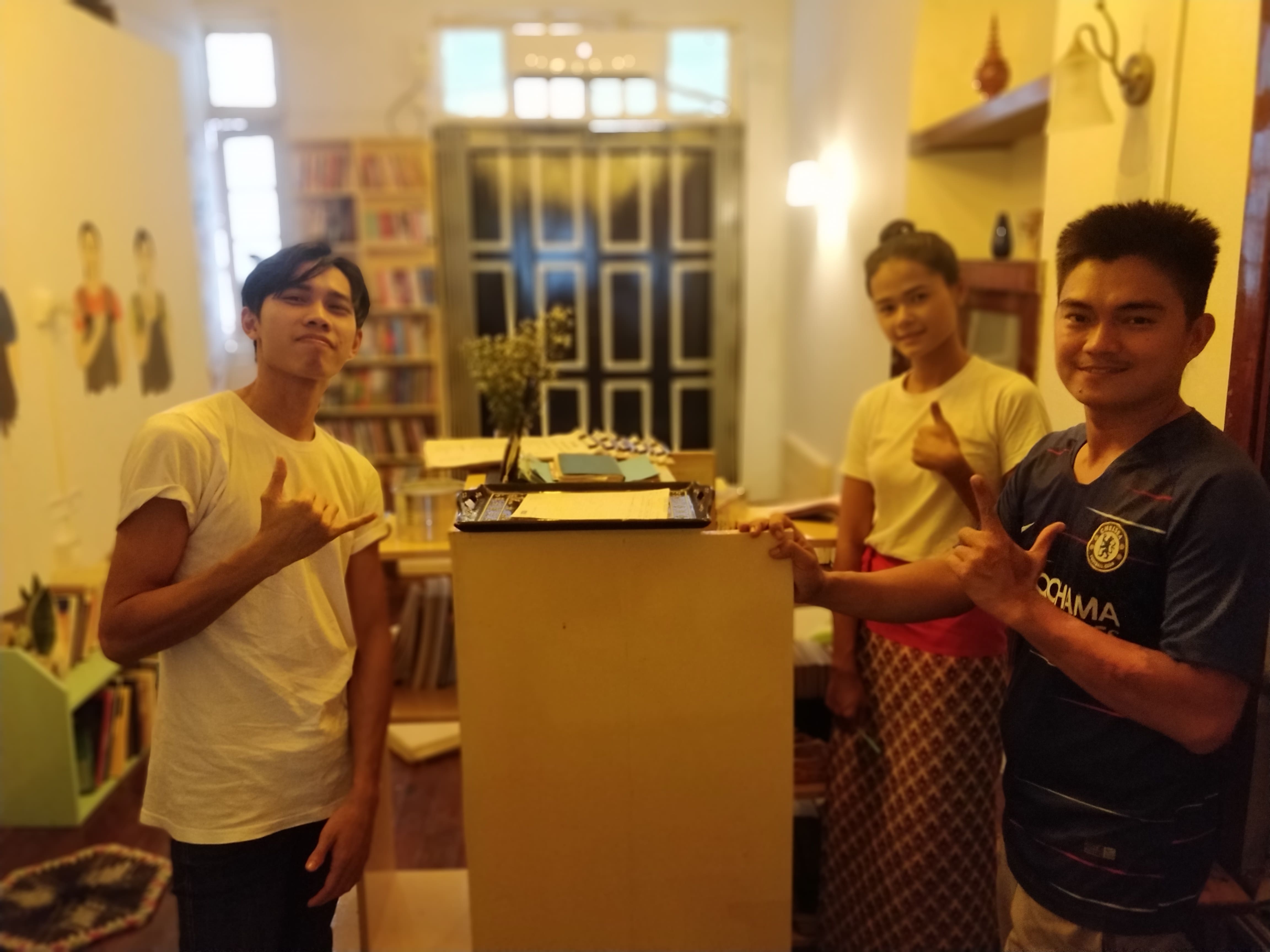 Some of the team at Able Cafe in downtown Yangon. (Myanmar Mix)