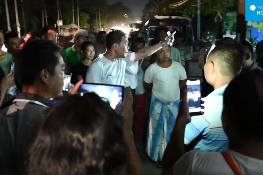 At one point nationalists detained a journalist and threatened him with a knife, said an activist. (Myanmar Now)