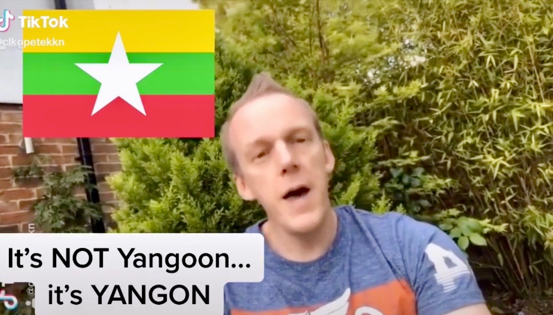 Pete Evans, who moved to Yangon 20 years ago, has become a hit on Myanmar TikTok due to his language skills showcased in humorous posts. 