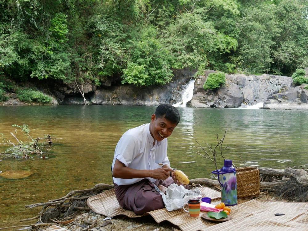 Enjoy a picnic at a swimming spot near a Dawei village. (Sam the Man)