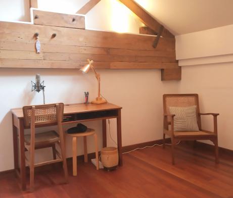 A study area in the second bedroom.