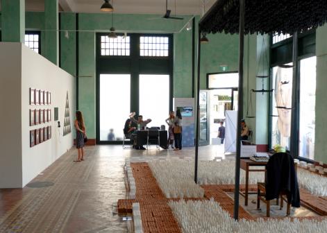 An art exhibition inside the building. (Dominic Horner)