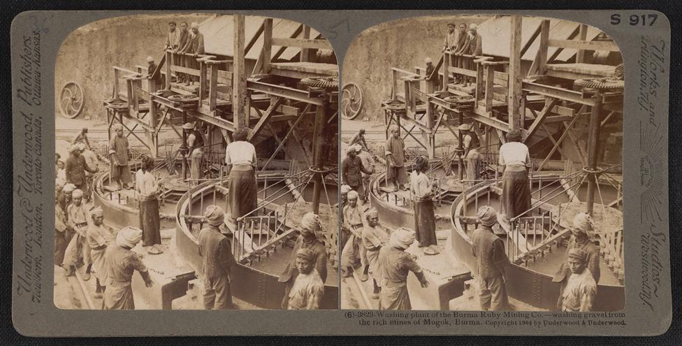 Washing plant of the Burma Ruby Mining Co. - Washing gravel from the rich mines of Mogok.