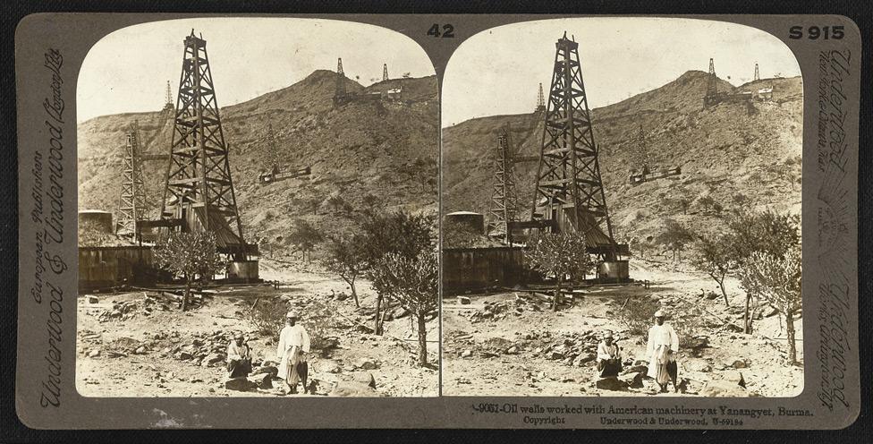 Oil wells worked with American machinery in Yanangyet.