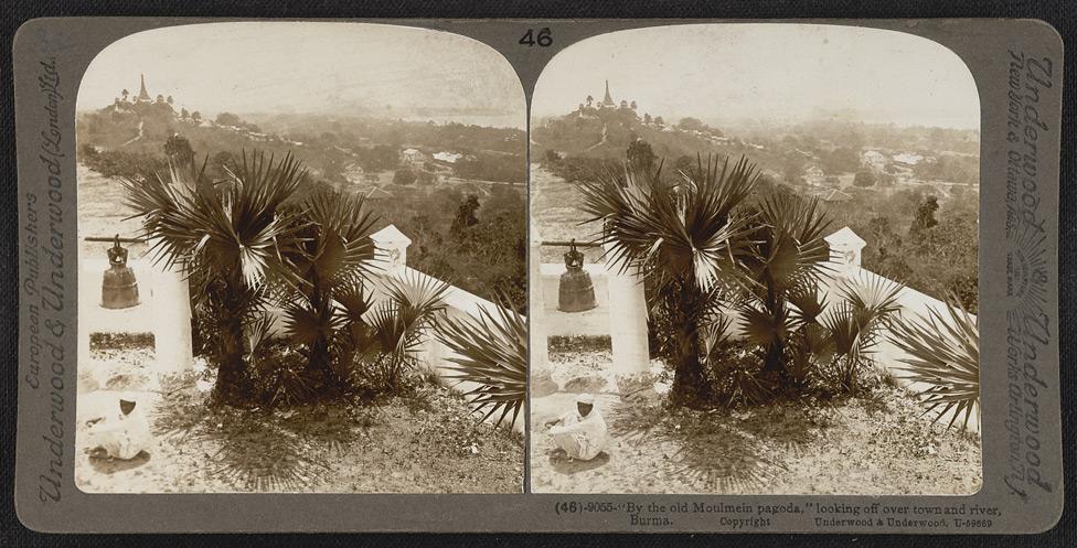 'By the old Moulmein pagoda,' looking off over town and river.