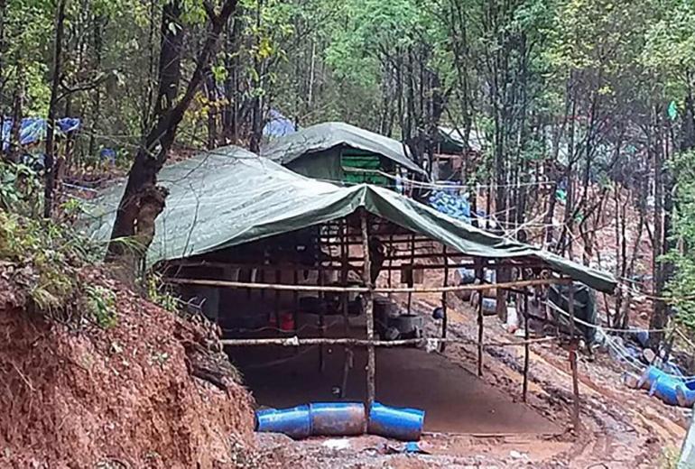  This undated handout from Myanmar's Office of the Commander-in-Chief of Defence Services received on August 1, 2019 shows a jungle drug lab in Kutkai township in Shan state. (Office of the Commander-in-Chief of Defence Services / AFP)