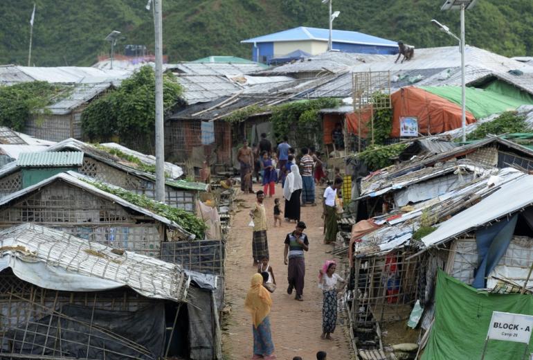  Rohingya people are seen at a camp in Teknaf on August 21, 2019. (Munir Uz Zaman / AFP)