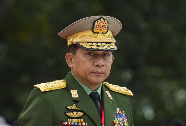 , Myanmar's Senior General Min Aung Hlaing, commander-in-chief of the Myanmar armed forces. (Ye Aung Thu / AFP)