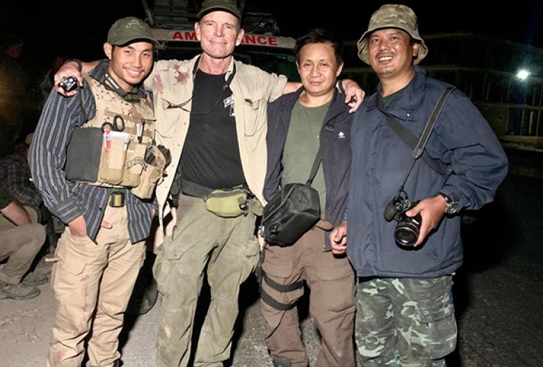 Zau Seng (right) with other members of the Free Burma Rangers. (FBR website)