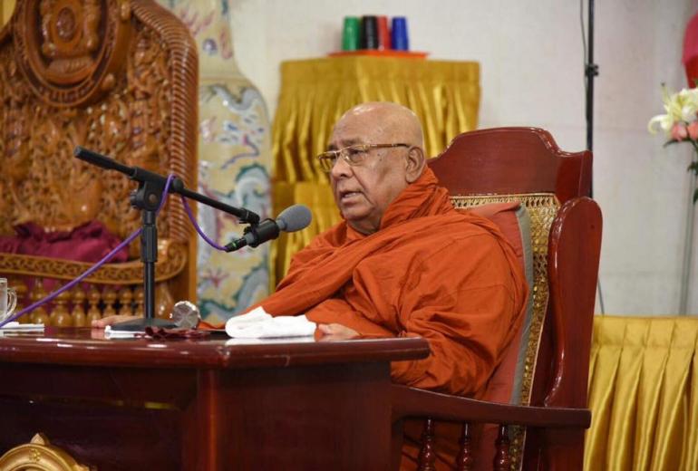 A recent photo of Sitagu Sayadaw posted on the Venerable Ashin Nyanissara (Sitagu/Thegon Sayadaw) Facebook page.