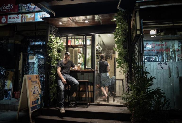 Hapa Coffee & Cocktail on Merchant street in downtown Yangon. (Alex Shaw)