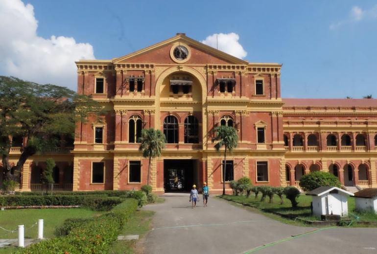 The facade of the Secretariat in downtown Yangon. (Myanmar Mix)