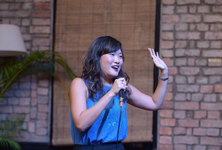 Fledgling comedians are developing the local stand-up scene. (Nyan Zay Htet)