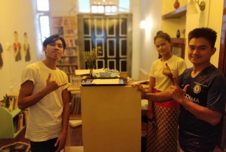 Some of the team at Able Cafe in downtown Yangon. (Myanmar Mix)