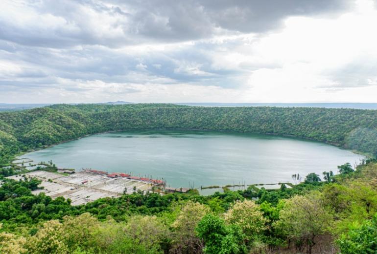 A view from a monastery at Twin Taung, a crater lake near Monywa in Sagaing region. (Photos by Dominic Horner)