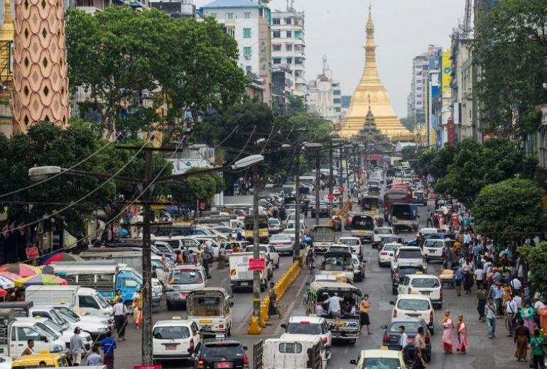 Yangon traffic police are cracking down on honking drivers. (AFP)