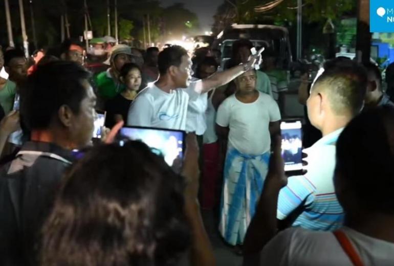At one point nationalists detained a journalist and threatened him with a knife, said an activist. (Myanmar Now)