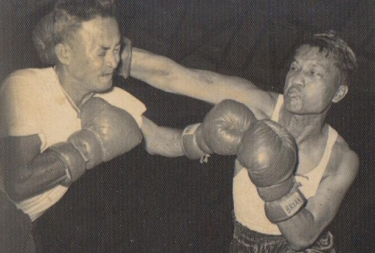 The Olympian (right) in action. (Kyar “Tiger” Ba Nyein / Facebook)