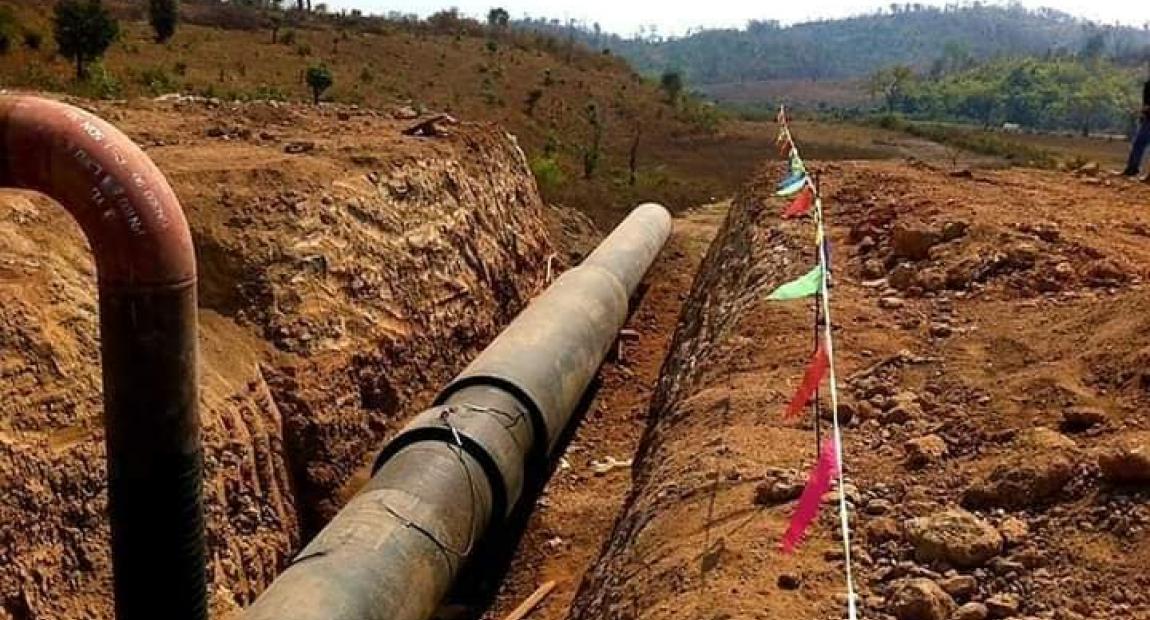 The oil and gas pipelines run nearly 800 kilometers (500 miles) from Made Island in Kyaukphyu Township, Rakhine State to Ruili, through Magwe and Mandalay regions and northern Shan State to the border of Yunnan province. (Supplied)