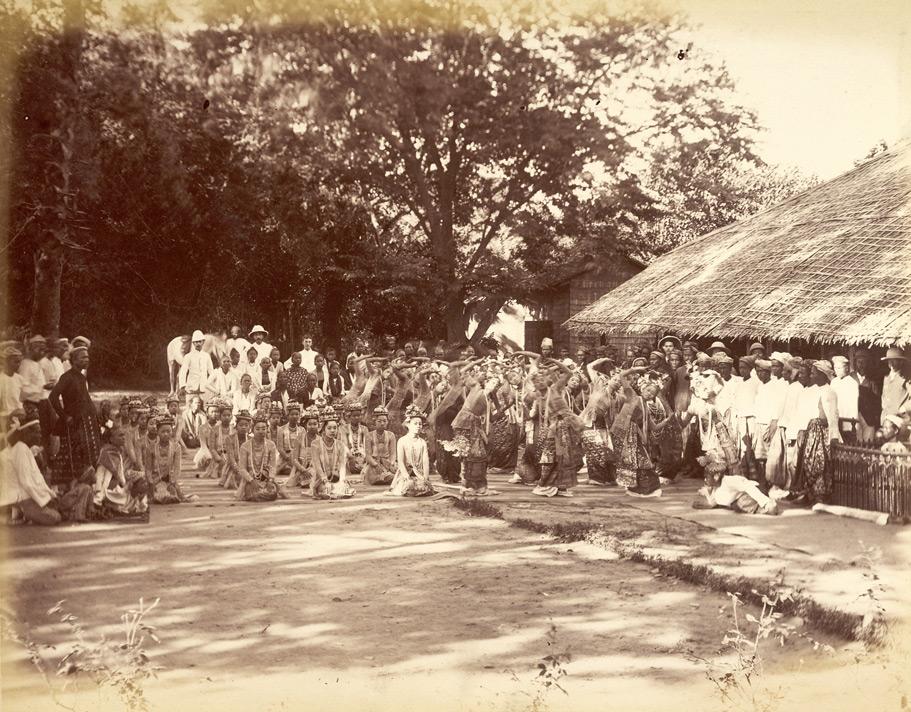Photograph of a pwe in Burma, probably taken by Philip Adolphe Klier in the 1880s.