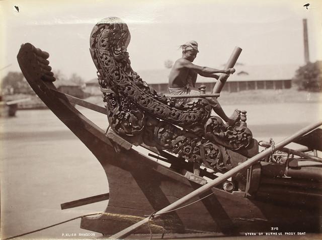 At the stern of a boat in Rangoon. (1907)