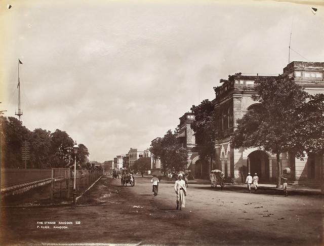 A view of The Strand, known as Kanna Lan in Burmese. (1907)