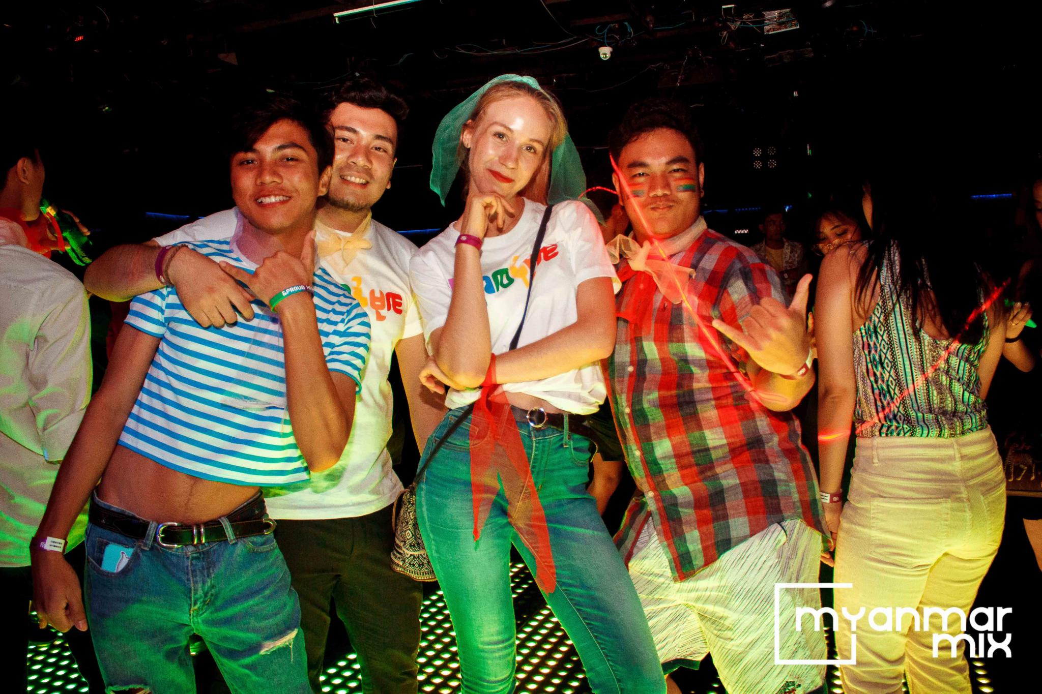 Celebrating International Day Against Homophobia, Transphobia and Biphobia at Club Pyrite in Yangon. (Leo Jackson)