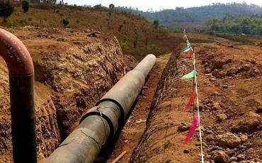 The oil and gas pipelines run nearly 800 kilometers (500 miles) from Made Island in Kyaukphyu Township, Rakhine State to Ruili, through Magwe and Mandalay regions and northern Shan State to the border of Yunnan province. (Supplied)