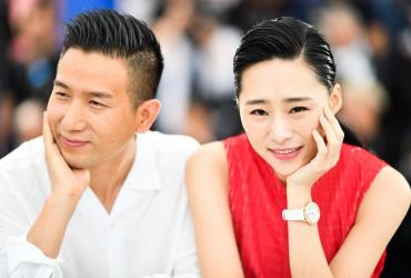 Director Midi Z and actress Wu Ke-Xi pose during a photocall for the film "Nina Wu" at the 72nd edition of the Cannes Film Festival in Cannes, southern France, on May 21. (Alberto Pizzoli / AFP)