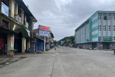 A deserted main street is pictured on August 23, 2020 during a lockdown amidst fears of the COVID-19 coronavirus in Sittwe. (AFP)
