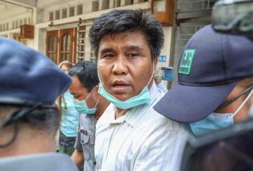 A March 27 interview with a top-ranking Arakan Army representative published by the Mandalay-based Voice of Myanmar landed editor-in-chief Nay Myo Lin (above) in court on terrorism charges. (AFP)