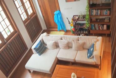 A custom-made sofa in the renovated downtown apartment. (Renovation photos by Iryna Kyrylenko)