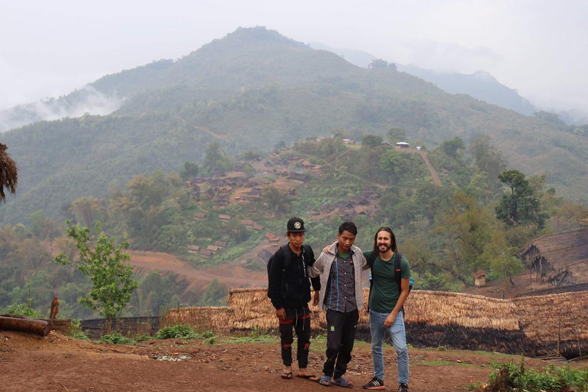 The writer (right) poses for a photo in the Naga hills. (Supplied)