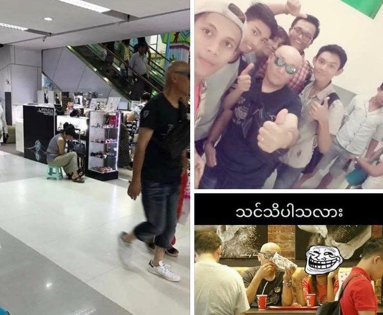 Mitsugu Somezima poses with some fan boys in Myanmar. The bottom right image reads: "Did you know?"